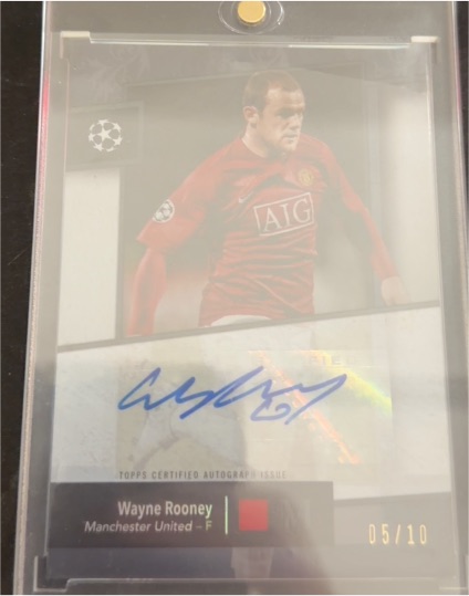 2024 Topps UEFA Champions League Wayne Rooney Autograph #05/10 — front