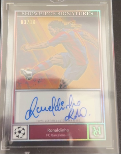 2025 Topps Showpiece Signatures #03/10 Ronaldinho — front