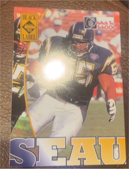 1995 Collector's Edge Black Label Back To School #BTS1 Junior Seau — front