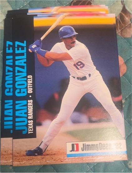1992 Jimmy Dean #14 Juan Gonzalez — front