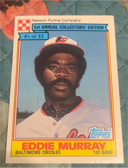 1984 Topps Ralston Purina #1 Eddie Murray — front