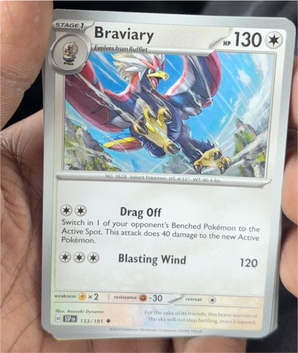 2024 Pokémon SV08: Surging Sparks #153 Braviary — front