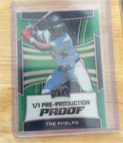 2025 Leaf Metal #1/1 Tre Phelps — front