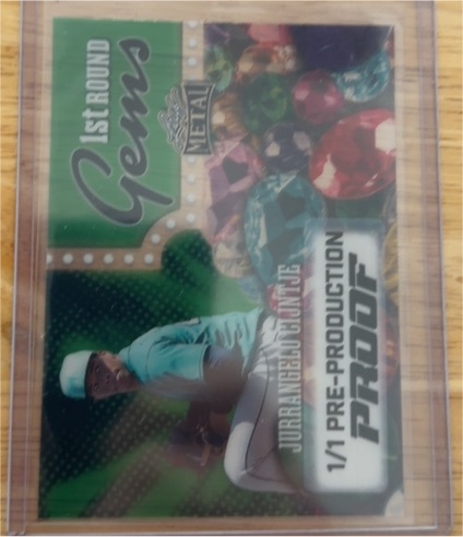 2025 Leaf Metal 1st Round Gems #Jurrangelo Cijntje 1/1 Pre-Production Proof — front