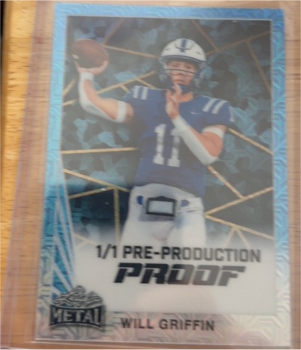 2024 Leaf Metal Football 1/1 Pre-Production Proof Will Griffin — front
