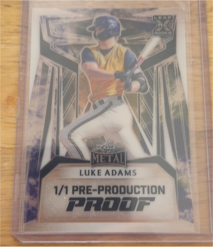 2024 Leaf Metal #1/1 Pre-Production Proof Luke Adams — front