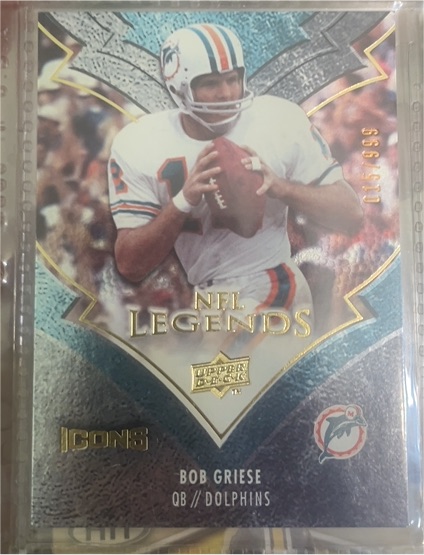 2008 Upper Deck Icons NFL Legends #LEG4 Bob Griese — front