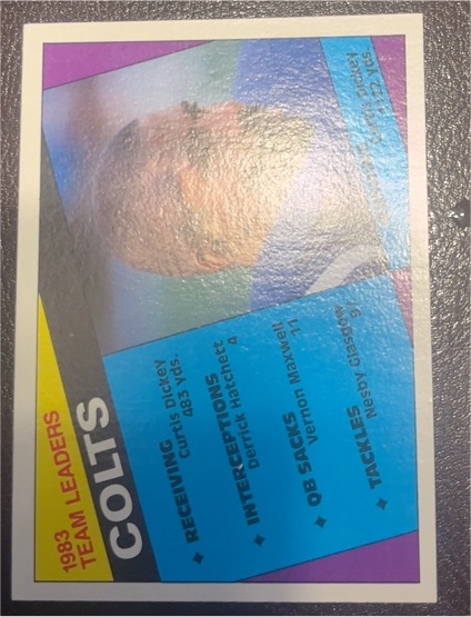 1984 Topps #10 Colts Team Leaders - Curtis Dickey — front