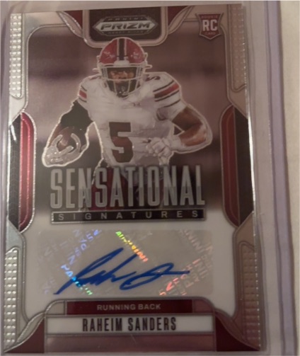 2025 Panini Prizm Draft Picks Sensational Signatures #SS-RS Raheim Sanders — front