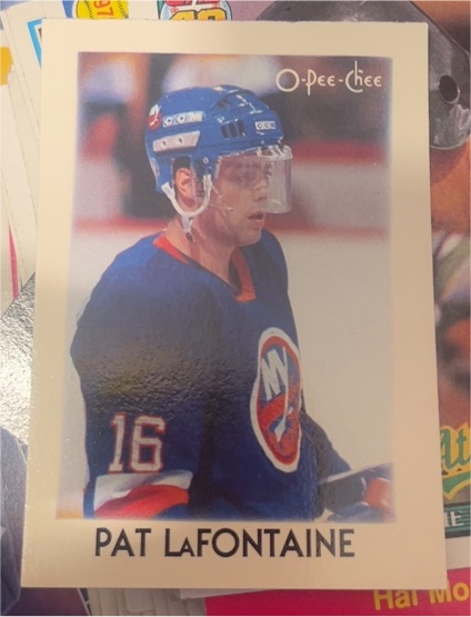 1987-88 O-Pee-Chee Minis #22 Pat LaFontaine — front