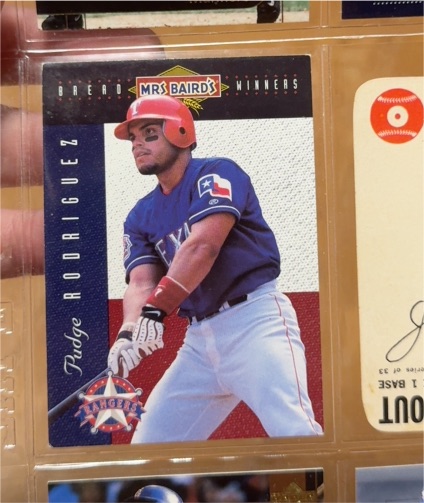 1990 Mrs Baird's Bread Winners Rudy J. Rodriguez Texas Rangers — front