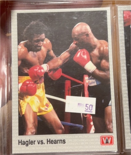 1991 AW Sports #149 Marvin Hagler vs. Tommy Hearns — front