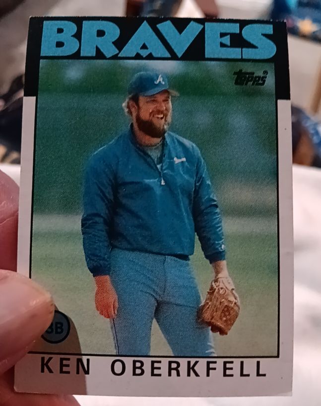 1986 Topps #334 Ken Oberkfell Atlanta Braves — front