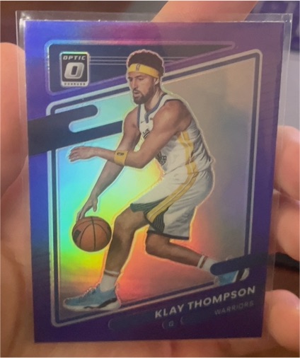 2021-22 Donruss Optic #124 Klay Thompson Blue Velocity — front