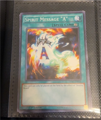 1996 Yu-Gi-Oh! #LON-091 Spirit Message "A" — front