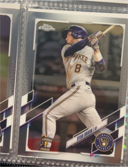 2021 Topps Chrome #164 Ryan Braun — front