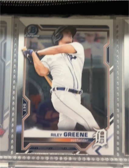 2021 Bowman Chrome Prospects #BCP-4 Riley Greene — front