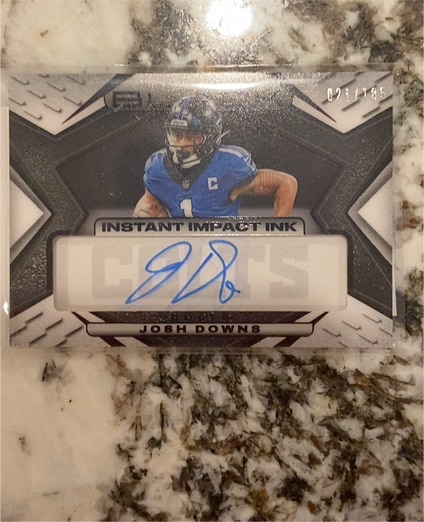 2025 Panini Black Instant Impact Ink #III-JDS Josh Downs — front