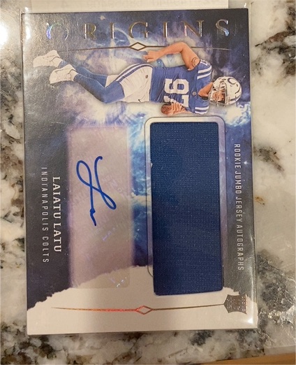 2024 Panini Origins Rookie Jumbo Jersey Autographs #RJA-LLA Laiatu Latu — front