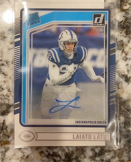 2024 Donruss Clearly #62 Laiatu Latu Autographs — front