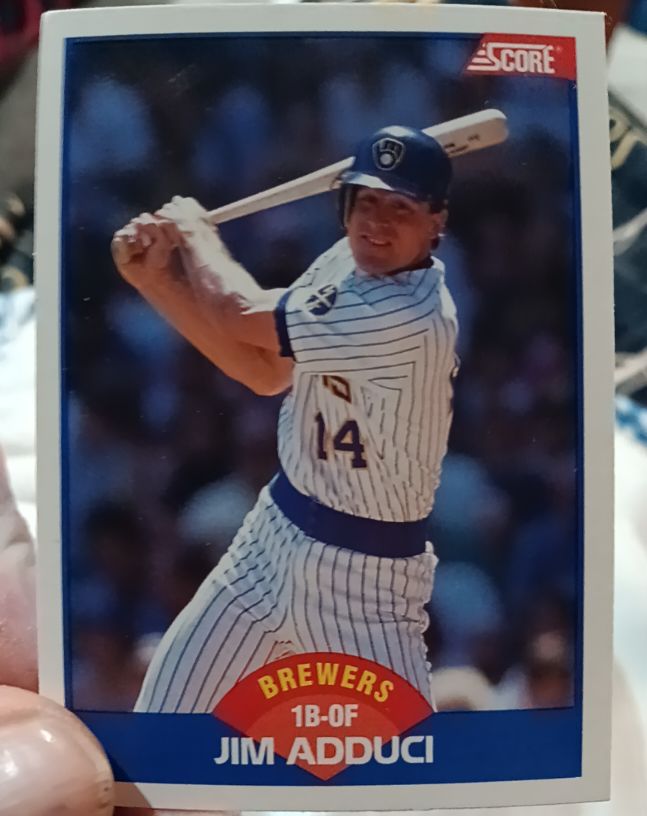 1989 Score #587 Jim Adduci Milwaukee Brewers — front