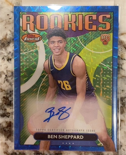2023-24 Topps Finest Rookie Finest Autographs #RFA-BS Ben Sheppard — front
