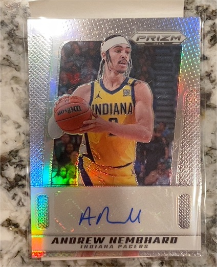 2024-25 Panini Prizm Deca Signatures #PDS-NEM Andrew Nembhard — front