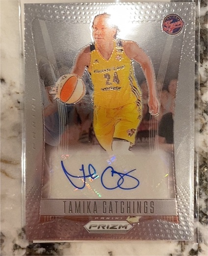 2024 Panini Prizm WNBA Throwback Signatures #TB-TC Tamika Catchings — front