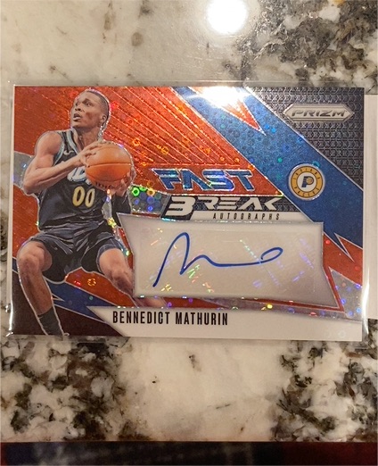 2024-25 Panini Prizm #FB-BMP Bennedict Mathurin Fast Break Autographs — front