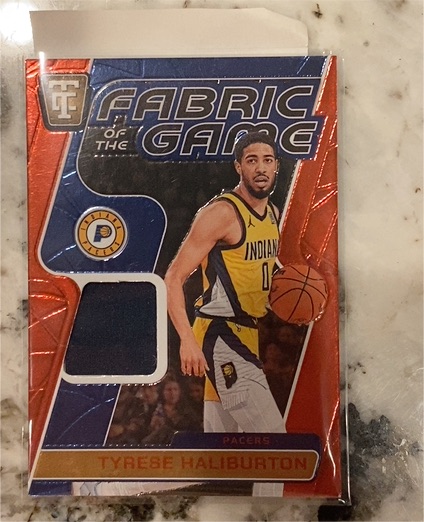 2024-25 Panini Totally Certified Fabric of the Game #FOG-TH Tyrese Haliburton — front