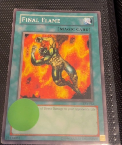 2002 Yu-Gi-Oh! Legend of Blue Eyes White Dragon #LOB-100 Final Flame — front
