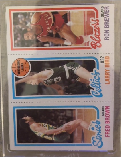 1980-81 Topps #198-31-228 Ron Brewer / Larry Bird / Fred Brown — front