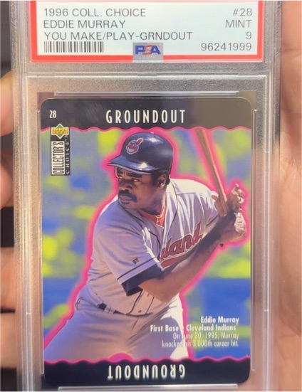 1996 Upper Deck Collector's Choice #28 Eddie Murray You Make the Play Groundout — front
