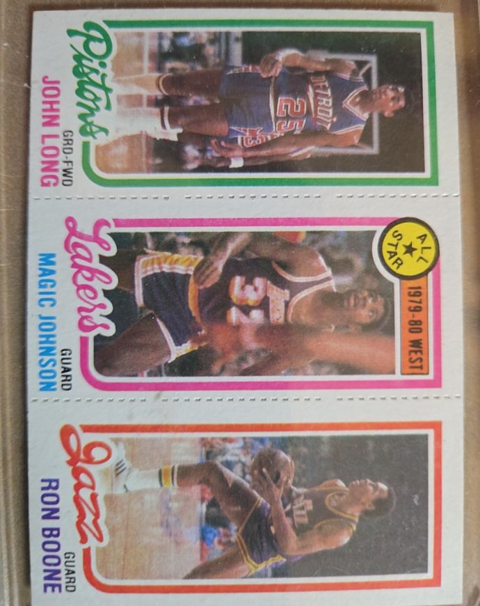 1980-81 Topps #18 John Long / Magic Johnson / Ron Boone — front