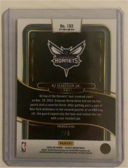 2024-25 Panini Prizm #193 KJ Simpson Jr. — front