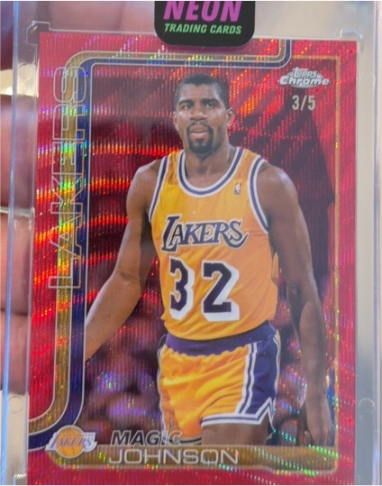 2025 Topps Chrome Neon #3/5 Magic Johnson — front