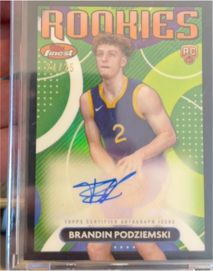 2023-24 Topps Finest #RFA-BP Brandin Podziemski Rookie Autograph — front