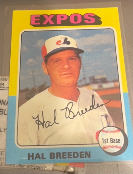 1975 Topps #341 Hal Breeden — front