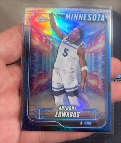 2024-25 Topps Chrome #77 Anthony Edwards — front