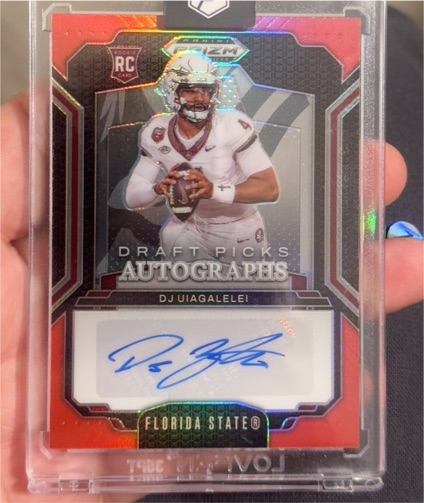 2025 Panini Prizm Draft Picks #DPA-DJU DJ Uiagalelei Draft Pick Autograph — front