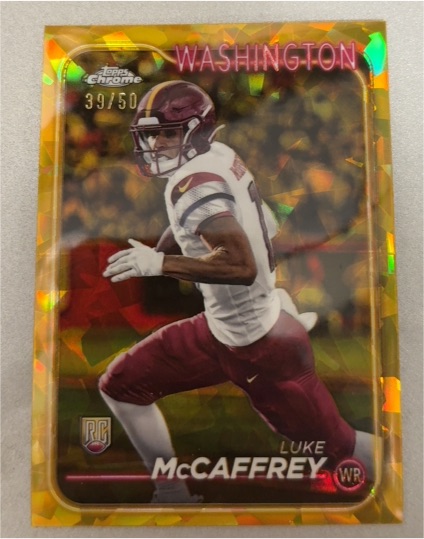 2024 Topps Chrome #244 Luke McCaffrey Rookie Washington Commanders — front