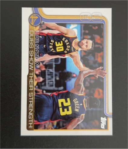 2025-26 Topps #291 Dubs Nation: Dubs Show Their Strength Stephen Curry Draymond Green — front