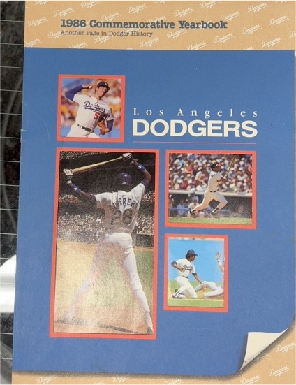 1986 Los Angeles Dodgers Commemorative Yearbook — front