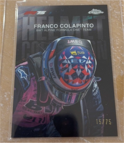 2025 Topps Chrome Formula 1 Helmet Collection #HC-9 Franco Colapinto — front