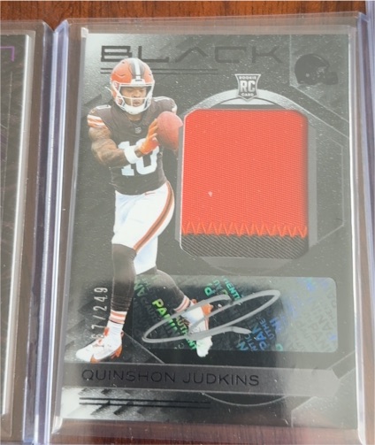 2025 Panini Black #118 Quinshon Judkins Rookie Patch Auto — front