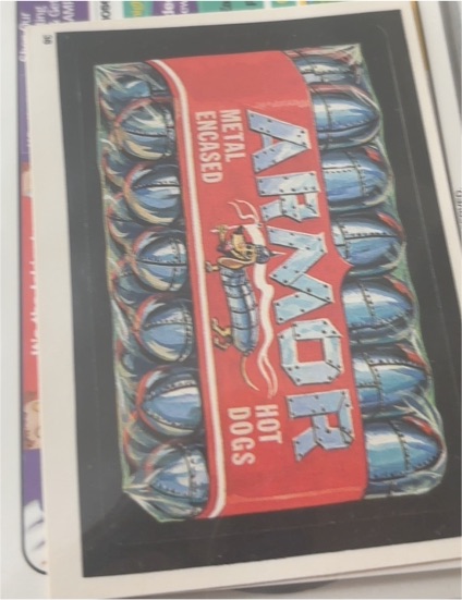 1974 Topps Wacky Packages 4th Series Armor Hot Dogs — front