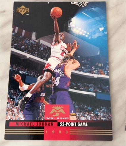 1993-94 Upper Deck Mr. June #MJ7 Michael Jordan 55-Point Game — front