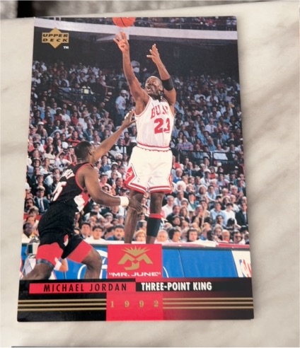 1992 Upper Deck Mr. June #MJ5 Michael Jordan Three-Point King — front