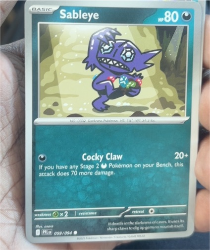 2025 Pokémon Phantasmal Flames #059 Sableye — front
