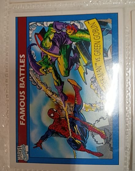 1990 Impel Marvel Universe #111 Spider-Man vs Green Goblin — front